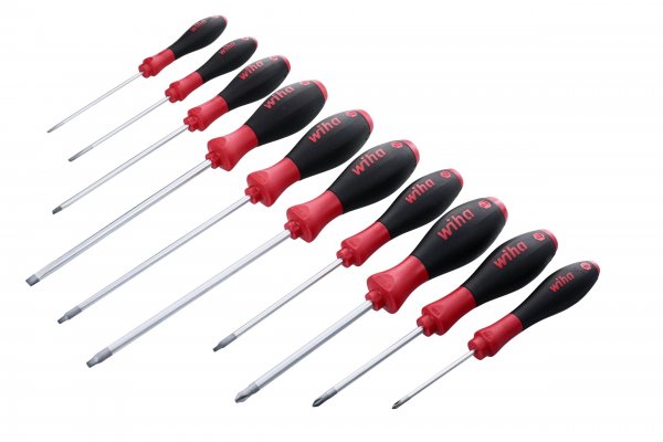 Wiha 30290 SoftFinish Slotted/Phillips/Square Screwdriver – 10 Piece Set