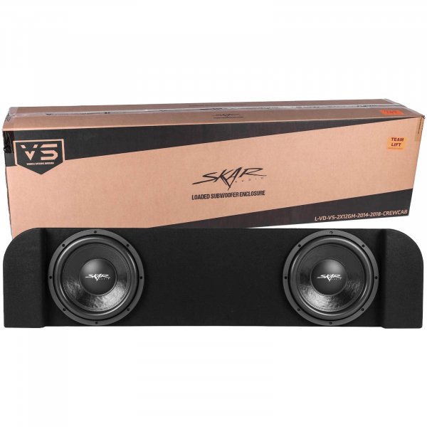 Skar Audio Dual 12" Loaded Subwoofer Enclosure Compatible with 2014-2018 Chevy Silverado/GMC Sierra Crew Cab Trucks