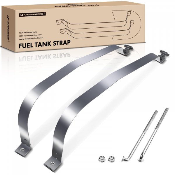 A-Premium Set of 2PCS Fuel Tank Straps Compatible with Jeep Cherokee 1997-2000 (2.5L), 1997-2001 (4.0L), Bolt On, Gray Color, Replace for 52100009, 52100009AB, 52100009AC