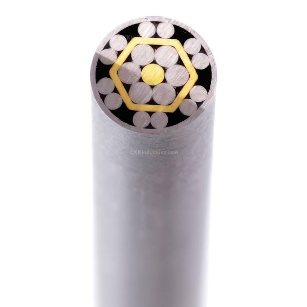 Mosaic Pin - (0.250 (1/4) Inch Diameter) - (839SSBSB) - (Stainless Outer Material)(Brass & Stainless Inner Material) - Decorative Knife Handle Pins and Rods for Fixed Blade Knives