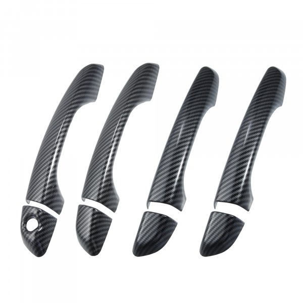 X AUTOHAUX 4pcs ABS Exterior Side Door Handle Cover Trim for Hyundai Elantra 2017 2018 2019 2020 Carbon Fiber Pattern Black Outer Door Handle Cover Decoration