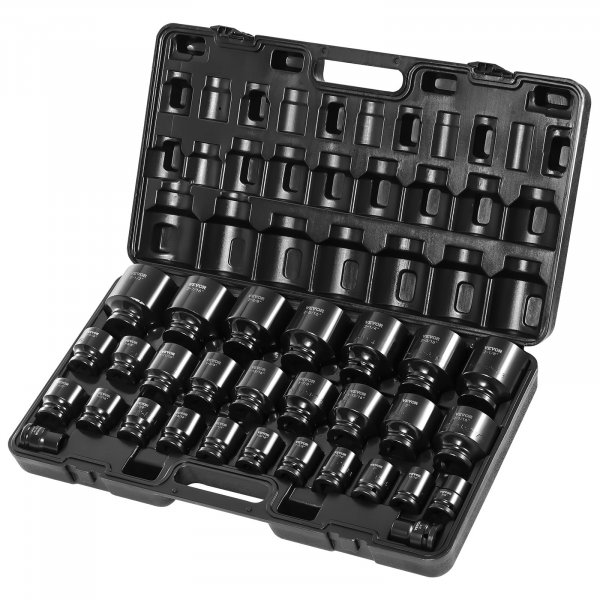 VEVOR 3/4 Inch Impact Socket Set, 29-Piece, SAE 3/4-2-1/2 Inch