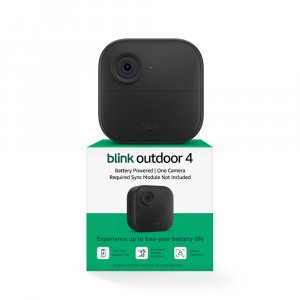 Blink Outdoor 4 – Wireless smart security camera, two-year battery life, two-way talk. Required Sync Module not included – Add-on camera