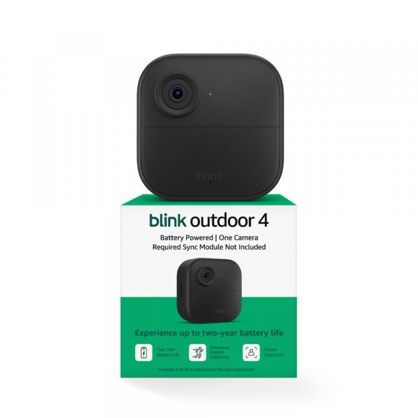 Blink Outdoor 4 – Wireless smart security camera, two-year battery life, two-way talk. Required Sync Module not included – Add-on camera