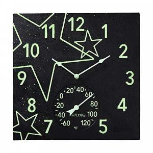 Taylor Precision Products 5273376 14-Inch Clock with Thermometer (Galaxy)