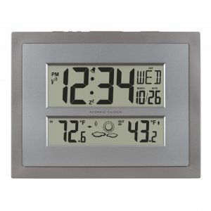 La Crosse Technology 512-85937 Gray Atomic Digital Clock with Temperature