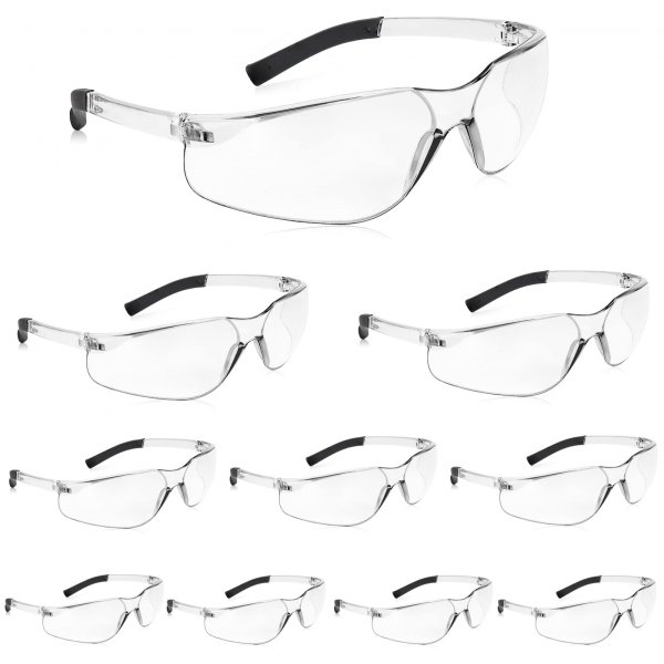 Salfboy 10pack Clear Safety Glasses Ansi Z87.1 Eye Protection Glasses
