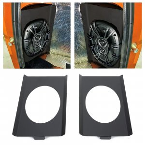 ECOTRIC Behind Seat Speaker Brackets Compatible with 1973-1987 Chevy/GMC C10 Single Crew Cab Pickup for 6x9 Speakers Rear Corner Square Body Mounting Replacement Audio Stereo Upgrade Black Steel 2pcs