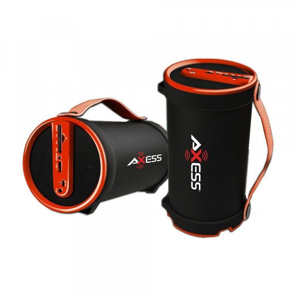 Axess SPBT1033RD Red Portable Bluetooth Indoor Outdoor 2.1 Speaker