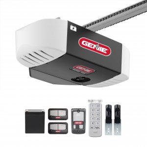 Genie Chain Drive 750 3/4 HPc Garage Door Opener w/Battery Backup - Heavy Duty - Operate your garage door when the primary power is out - Wireless Keypad Included, Model 7035-TKV,BLACK