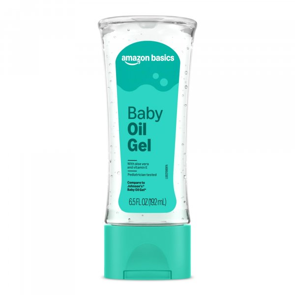 Amazon Basics Baby Oil Gel with Aloe Vera & Vitamin E, Moisturizing, Fast Absorbing, No-Mess, Dermatologist Tested, 6.5 fl oz, Pack of 1 (Previously Solimo)