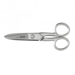 Klein Tools 2100-5 Electrician Scissors, Made in USA, 5.25-Inch Compact Scissors for Heavy-Duty Cutting and Low Voltage Work, Multi-Purpose