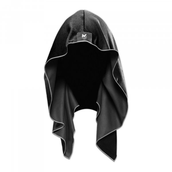 MISSION Cooling Hoodie Towel- Sport Hood Towel, Cools when Wet, UPF 50, Contours Your Head to Stay in Place- Black