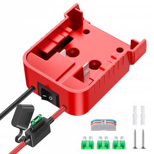 1 Packs Power Wheel Adapter for Milwaukee M18 Battery Adapter 18V Power Wheel Battery Conversion Kit with Switch, Fuse & Wire Terminals, 12AWG Wire, Power Connector for DIY Rc Car Toys and Robotics