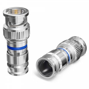 THE CIMPLE CO - BNC Compression Connector for RG6 Coaxial Cable - Male RG6 BNC Connectors for Security Cameras, CCTV, SDI, HD-SDI - Coax Cable Ends 25 Pack