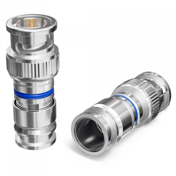 THE CIMPLE CO - BNC Compression Connector for RG6 Coaxial Cable - Male RG6 BNC Connectors for Security Cameras, CCTV, SDI, HD-SDI - Coax Cable Ends 25 Pack