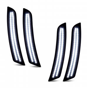 D-Lumina LED Side Marker Lights Smoked Lens Compatible with Chevy Camaro 2016 2017 2018 2019 2020 2021 2022 2023, 6th Gen Camaro Front Rear Bumper LED Sidemarker White, Pack of 4