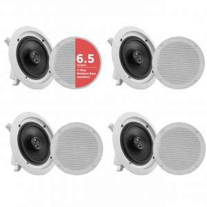 Pyle PDICBT266 6.5" Bluetooth Ceiling/Wall Speakers, 4pk
