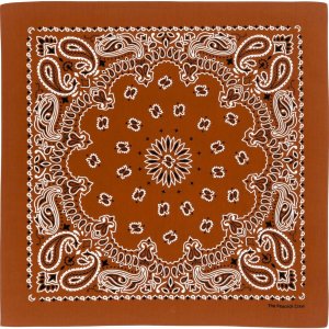 The Peacock Crew Terracotta Brown Bandana for Men and Women in Premium Soft Cotton Paisley Scarf Gift Kraft Pack