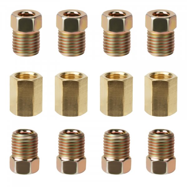 3/16 Brake Line Pressure Fittings, 12 Pieces 3/8 Inch Brake Line Fittings