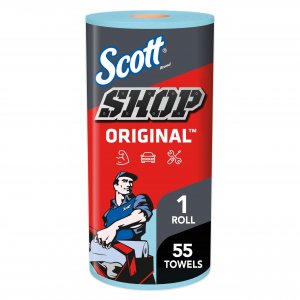 Scott Kimberly-Clark Professional Logistics Supply 75130KC Scott Shop Towels Blue 11 plug X 10,4 plug (27,9cm X 26,4cm), 1 Roll, 55 Per Pack