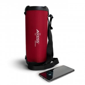 Axess SPBT1053RED 3" Bluetooth Portable Speaker w/LEDs & SD/USB Inputs Red