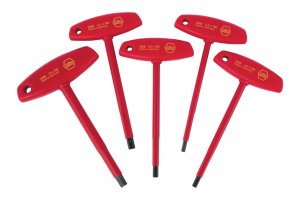 Wiha Tools 33478 Insulated T-Handle Hex Metric Set with 4.0, 5.0, 6.0, 8.0 and 10.0mm, 5-Piece, multi, one size