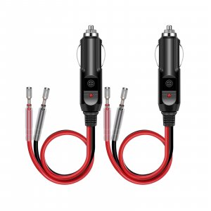 YONHAN Cigarette Lighter Male Plug 12V Fused Replacement 2 Pack