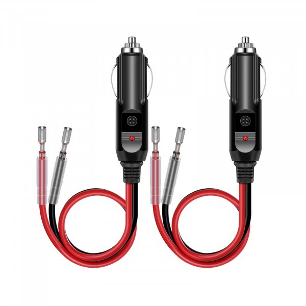 YONHAN Cigarette Lighter Male Plug 12V Fused Replacement 2 Pack