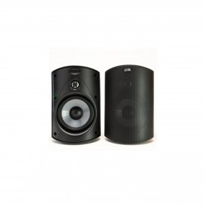 Polk Audio Atrium 4 Weatherproof Outdoor Speakers with Powerful Bass (Pair, Black), All-Weather Durability, Broad Sound Coverage, Speed-Lock Mounting System