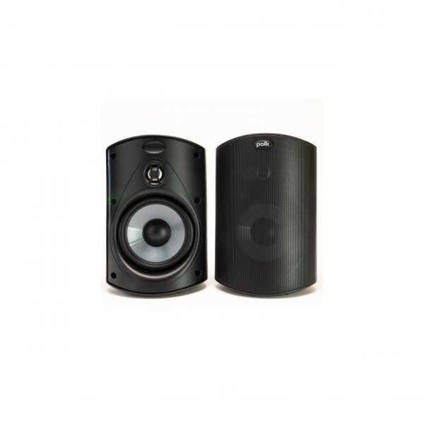 Polk Audio Atrium 4 Weatherproof Outdoor Speakers with Powerful Bass (Pair, Black), All-Weather Durability, Broad Sound Coverage, Speed-Lock Mounting System