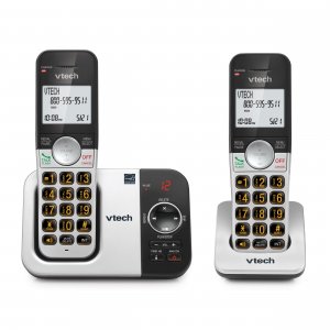 VTech Cordless Phone with 2 Handsets — Big Buttons, Large Backlit Display, Answering Machine, DECT 6.0, Caller ID, Intercom, Easy to Use | VG232-2