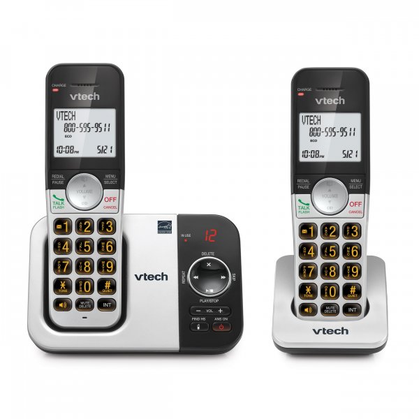 VTech Cordless Phone with 2 Handsets — Big Buttons, Large Backlit Display, Answering Machine, DECT 6.0, Caller ID, Intercom, Easy to Use | VG232-2