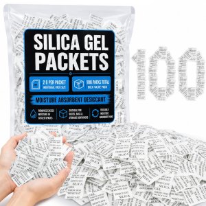 Sukh 100PCS Silica Gel Packets - 2g per Bag Desiccant Beads Packs for Storage, Moisture Absorbers, Anti Humidity, Reusable, for Jewelry, Cameras, Clothes, Books, Iron Tools, Precision Instruments