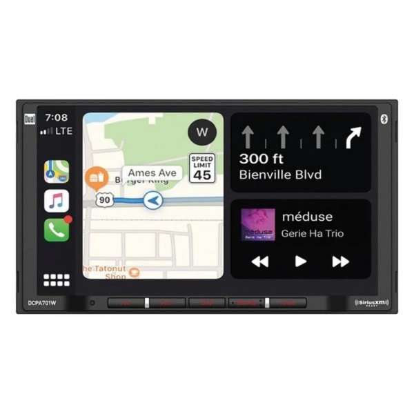 Dual DCPA701W 7" 2Din Mechless Digital Media Fixed Face Receiver
