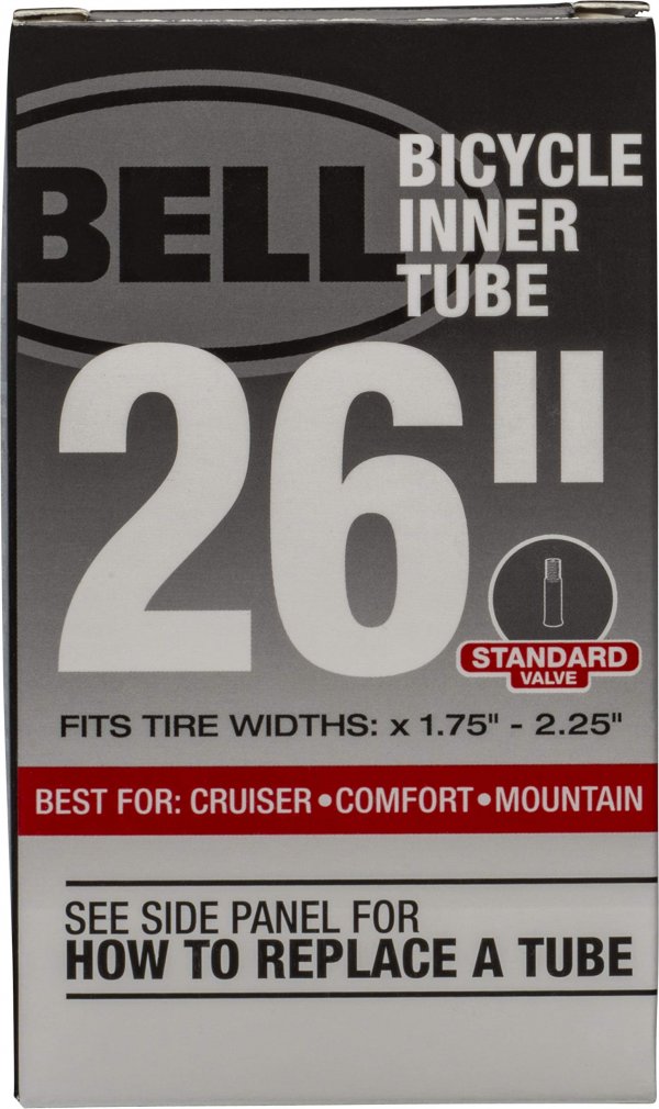 Bell Standard Bicycle Inner Tube, 26" x1.75-2.25", Schrader Valve