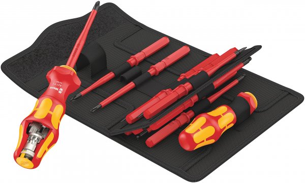 Wera 05057485001 Insulated VDE SAE Screwdriver Set w/Turbo Handle (16pc Set)