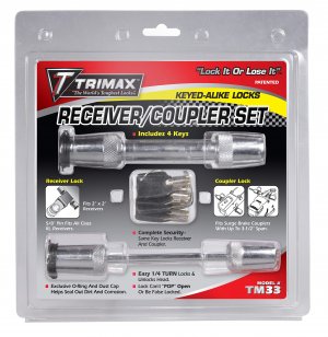 TRIMAX TM33 5/8" Receiver Lock & 3-1/2" Coupler Lock