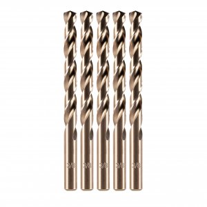 amoolo 3/8" Cobalt Drill Bit(5Pcs), M35 HSS Metal Drill Bit Set for Hard Metal, Stainless Steel, Cast Iron