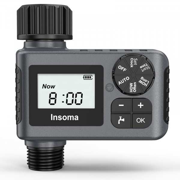 Outdoor Garden Hose Faucet Timers, Programmable Water Sprinkler Timer with Rain Delay/Manual/Automatic Drip Irrigation and Lawn Watering System for Yard, 1 Outlet