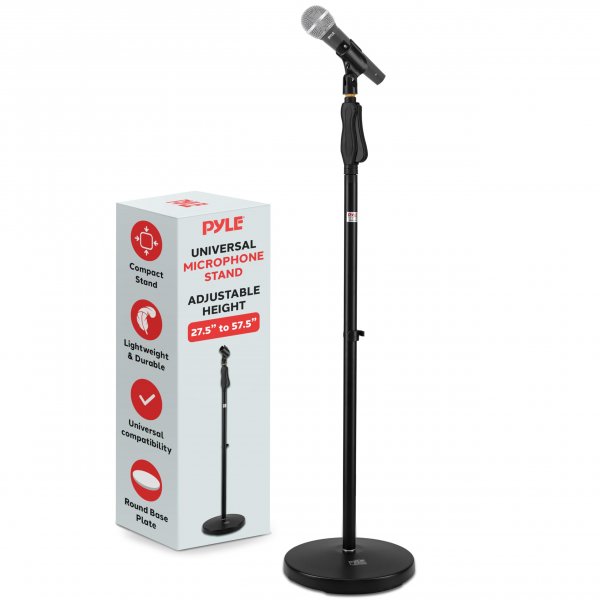 Pyle PMKS40 Compact Base Black Microphone Stand