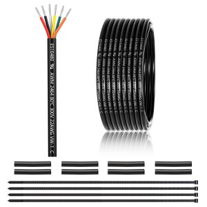 22 Gauge 6 Conductor Electrical Wire 25FT, UL 2464 22 AWG 6 Wire Cable