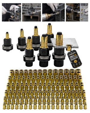 Carbon Steel Rivet Nut Tool Kit Mandrel Head Set M3-M12 Hardware Rivets Nut