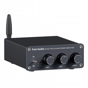 Fosi Audio BT20A Bluetooth Stereo Amplifier, 2 Channel Home Audio Component Amplifiers for Passive Speakers, Mini Class D Amp Receiver 200W for Indoor/Outdoor/Garage/Ceiling/Bookshelf Speaker