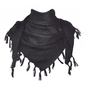 Explore Land Cotton Shemagh Keffiyeh Tactical Desert Scarf Neck Head Wrap with Tassel for Men Women 41x43 Inches (Black)