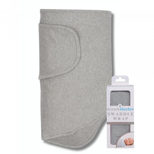 Miracle Blanket Swaddle Wrap – Help Your Newborn Sleep Longer – Soft & Secure Sleep Sack for Infants – Easy-to-Use Swaddling Blanket for a Calm Baby (Solid Heather Gray)