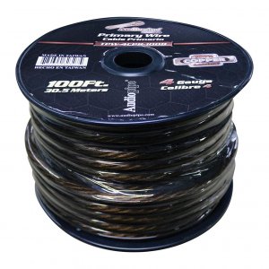 Audiopipe TPW4CPR100B 100% Copper Series Power Wire 4 Gauge 100 Foot Roll  Black
