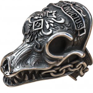 MYAROMA FINDINGS 316 Men's Rings Stainless Steel Oxide Morior Death Before Defeat Days Gone Biker Ring Size9.5