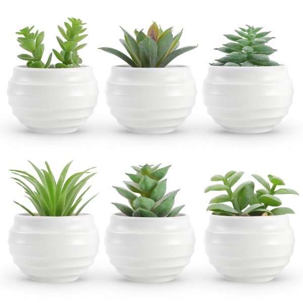 Der Rose 6 Pack Succulents Fake Plants for Bedroom Bathroom Home Decor