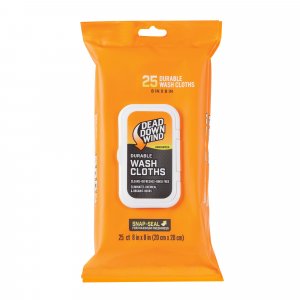 DEAD DOWN WIND Durable Wash Cloth W/Snap Lid Closure (25Ct) - Scent Eliminating Sheet - Durable Hunting Scent Eliminators - Advanced Hunting Gear